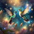 Firefly ett vackert universum med alla stjärnor som glimmar och några vackra kollibrier som flyger s.jpg